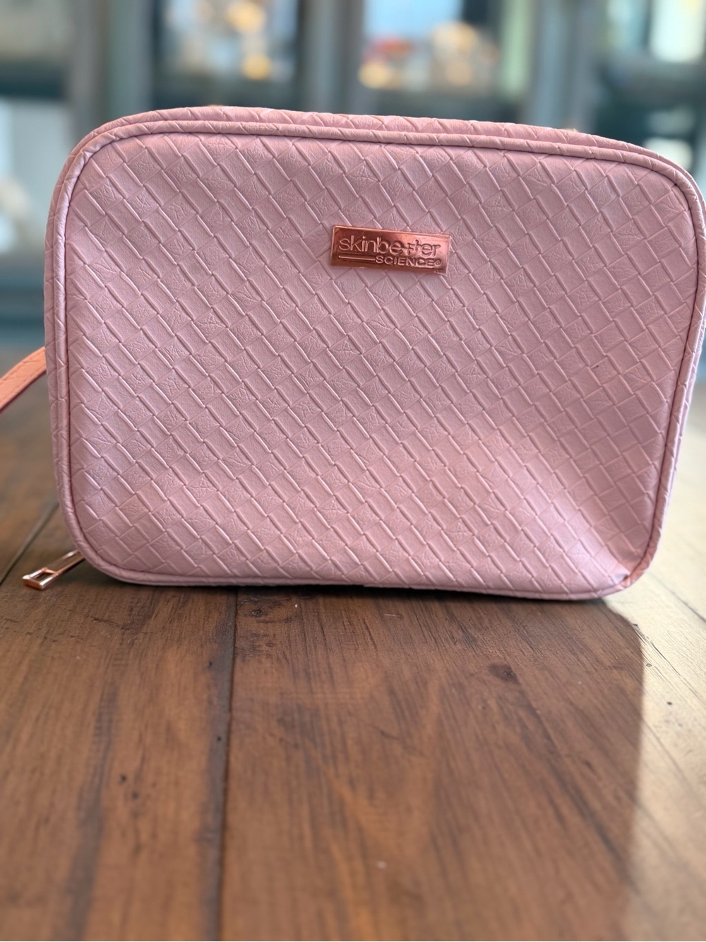 Skinbetter Science Pink Quilted Cosmetic Pouch